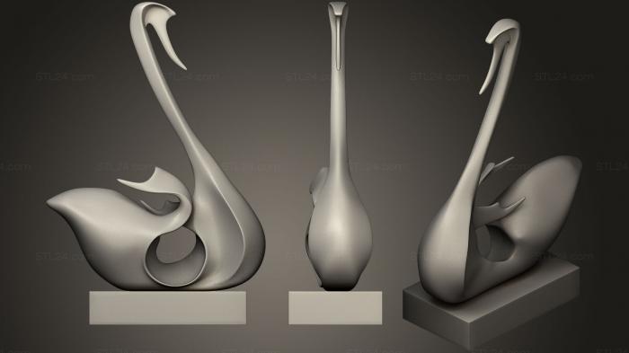Animal figurines (Sculpture Swan, STKJ_1445) 3D models for cnc